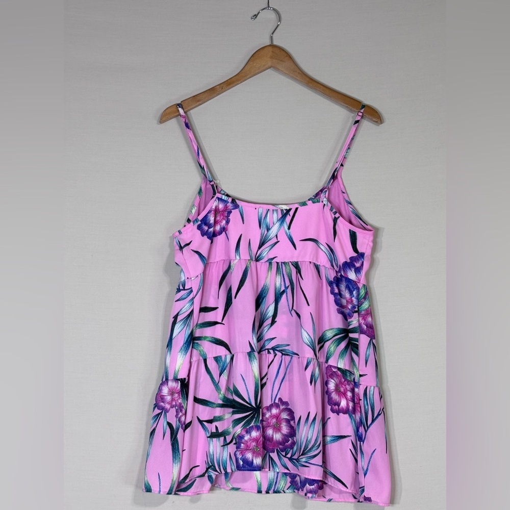 Show Me Your MuMu Pink Floral V-Neck Spaghetti Strap Dress - Picture 3 of 4
